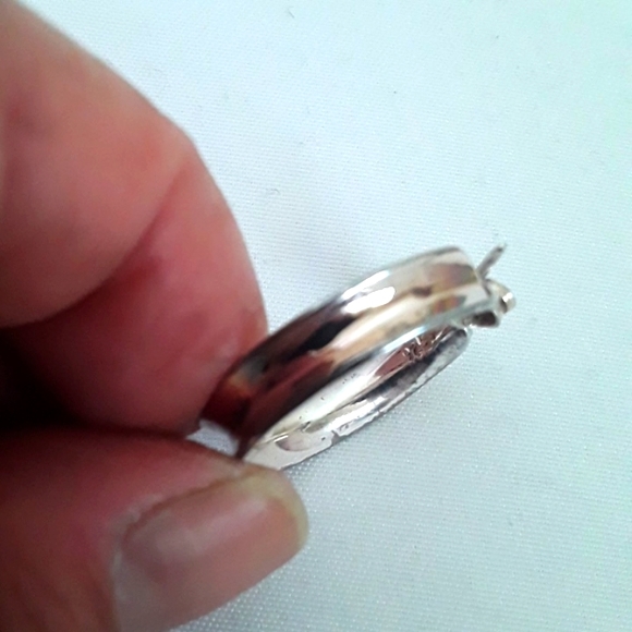 STERLING SILVER HOOP EARRINGS - Picture 3 of 4